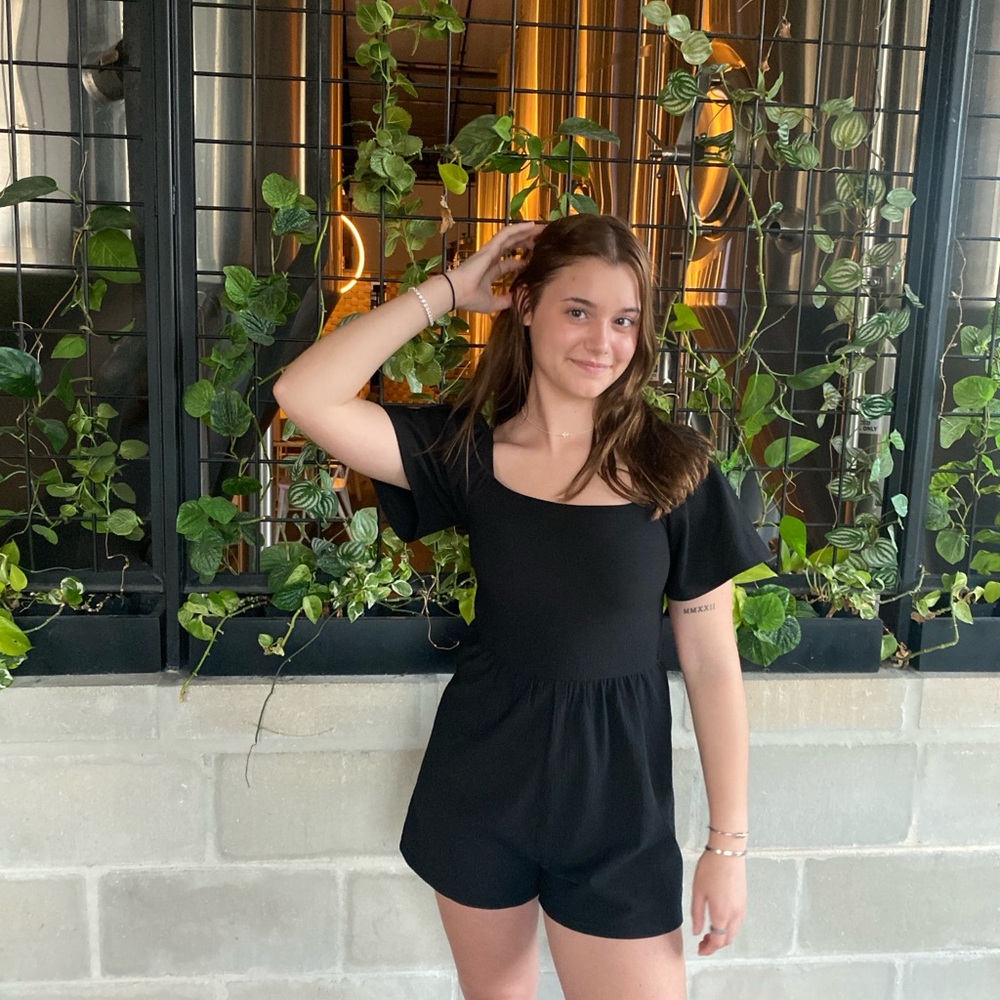 Black Tie Back Romper